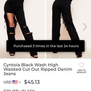 Missy Empire Black Ripped Jeans